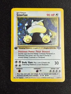 Pokemon Snorlax Jungle 1st Edition Holo Rare 90 HP 11/64 English Card - Image 1