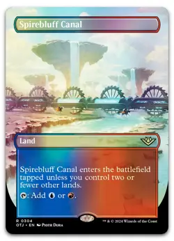 Spirebluff Canal (Borderless) #304 (Foil) (NM) Thunder Junction OTJ Magic MTG - Image 1