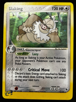 2003 Pokemon Slaking 12/109 EX Ruby Sapphire Holo Rare SWIRL Vintage - Image 1