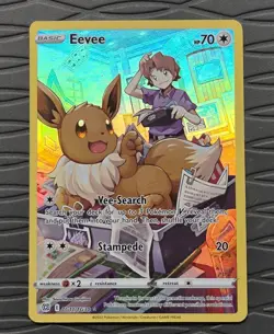 Eevee TG11/TG30 Brilliant Stars Trainer Gallery Holo Full Art Pokemon Card NM - Image 1
