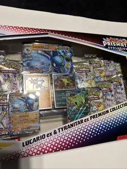 NEW Pokemon Prismatic Evolution Lucario & Tyranitar EX Premium Collection - Image 3