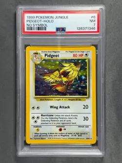 1999 Pokemon Jungle Pidgeot Holo NO SYMBOL 8/62 Base Set Series RARE Card PSA 7 - Image 1