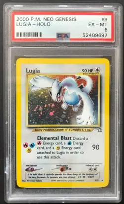 2000 P.M. Neo Genesis Lugia Holo PSA 6 Rare Pokemon Pocket Monster 9/111 Card 9 - Image 1