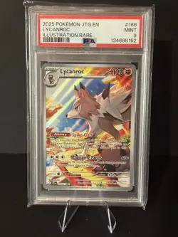 2025 POKEMON JTG EN-JOURNEY TOGETHER ILLUSTRATION RARE #166 LYCANROC PSA 9 - Image 1