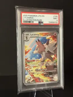 2025 POKEMON JTG EN-JOURNEY TOGETHER ILLUSTRATION RARE #166 LYCANROC PSA 9 - Image 3