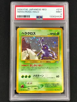 Pokemon 2000 Heracross Holo No. 214 Neo PSA 9 Mint - Image 1