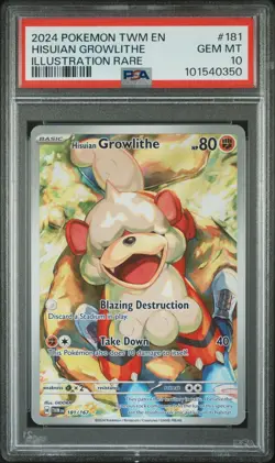 Pokemon Hisuian GROWLITHE 181/167 Illustration Rare S&V Twilight 🔥 PSA 10 🔥 - Image 1