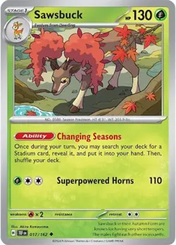 Sawsbuck - 017/162 TEF 017/162 Pokemon SV05: Temporal Forces Uncommon Normal ... - Image 1