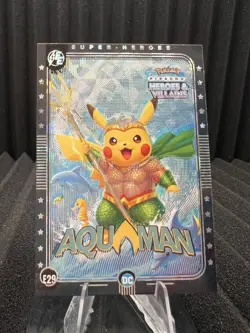Aquaman (Pikachu) #E29 - Silver Holo - Heros & Villains Flash Edition Pokemon - Image 1