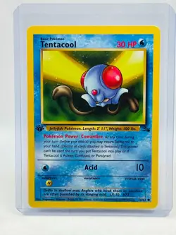 Pokemon Fossil Tentacool 1st Edition Non-Holo 56/62 - Image 1