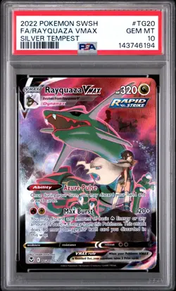 PSA 10 RAYQUAZA VMAX TG20/TG30 FULL ART SILVER TEMPEST POKEMON 😍 - Image 1