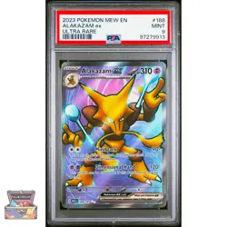 ALAKAZAM EX ULTRA RARE 188 POKEMON MEW EN SCARLET & VIOLET 151 2023 PSA 9 - Image 1