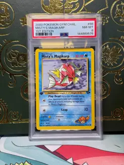 1ST Edition 2000 Pokemon Gym Challenge 88/132 Misty's Magikarp PSA NM-MT 8 - Image 1