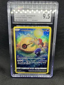 CGC 9.5 MINT Lunatone Pokemon (2023) Crown Zenith -GG11/GG70 Galarian Gallery - Image 1