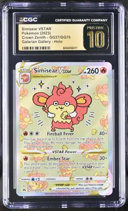 Pokemon English Simisear VSTAR GG37/GG70 Crown Zenith Galarian Gallery PRISTINE - Image 1