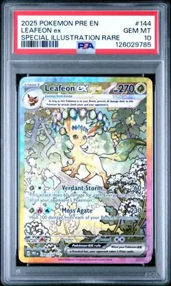 PSA 10 POKEMON PRISMATIC EVOLUTIONS #144 LEAFEON ex SPECIAL ILLUSTRATION 2025 - Image 1