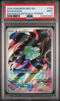 2025 Pokemon Mega Evolution Enhanced Box Topper BULBASAUR #133 PSA 9 - Image 1