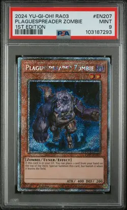 2024 YU-GI-OH! RA03-QUARTER CENTURY BONANZA 1ST ED PLAGUESPREADER ZOMBIE PSA 9 - Image 1