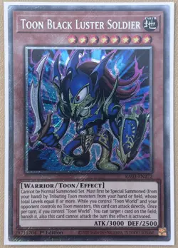 Toon Black Luster Soldier RA03-EN272 Platinum Secret Rare 1st Ed - Image 1