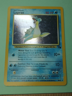 Pokemon - Lapras 10/62 - Holo Unlimited Fossil Trading Card TCG HP - Image 1