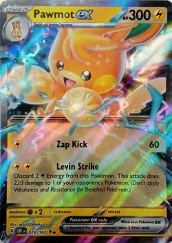 073/197 PAWMOT EX DOUBLE RARE OBSIDIAN FLAMES POKEMON CARD - Image 1