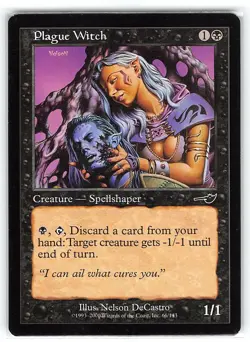 Plague Witch *PLAYSET* Magic MtG x4 Nemesis SP - Image 1