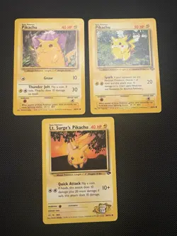 Vintage WOTC Pokemon TCG - Pikachu - Base Set - Jungle - Gym Heroes - Image 1