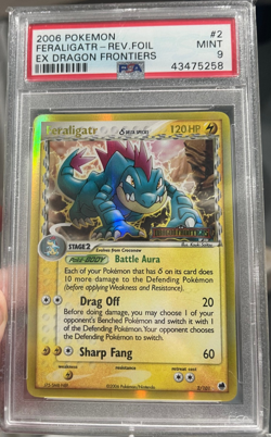 2006 Pokemon EX Dragon Frontiers Feraligatr Reverse Holo PSA 9 MINT - Image 3