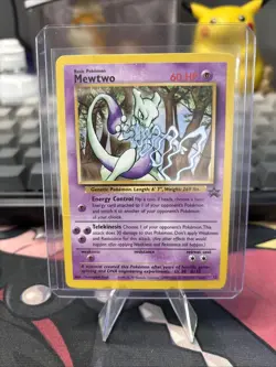 Pokemon TCG Mewtwo Black Star Promo Card #12 Vintage WOTC Damaged - Image 1