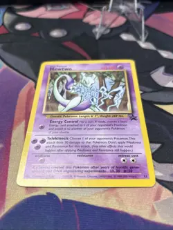 Pokemon TCG Mewtwo Black Star Promo Card #12 Vintage WOTC Damaged - Image 3
