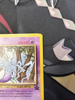 Pokemon TCG Mewtwo Black Star Promo Card #12 Vintage WOTC Damaged - Image 5
