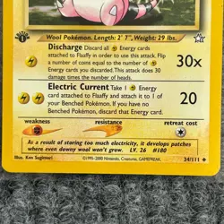 Vintage Pokemon Neo Genesis Flaaffy 1st Edition 34/111 Uncommon NM/Mint - Image 4
