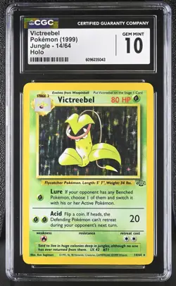 CGC 10 GEM MINT Victreebel 1999 Jungle 14/64 Holo Pokemon Card - Image 1