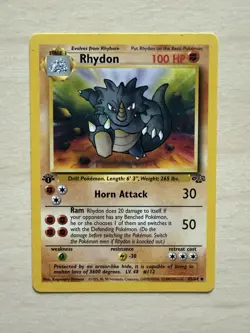 Pokemon TCG Rhydon Jungle 1st Edition Uncommon 45/64 Vintage WOTC - Image 1