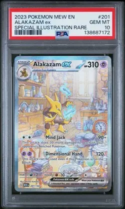 PSA 10 Alakazam ex #201 - Pokemon 151 Illustration - TCG GEM MINT - Image 1