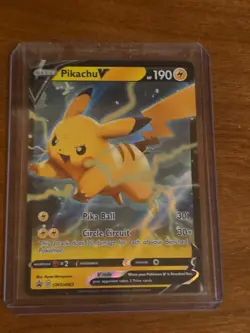 2020 -Pikachu V- Pokemon Sword & Shield Holo Promo #SWSH063 NM 127A - Image 1