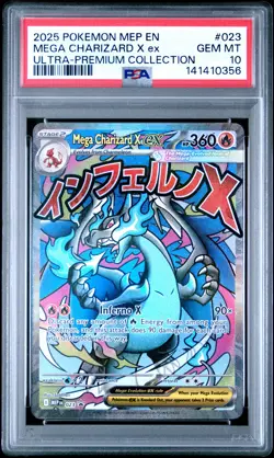 2025 POKEMON MEP EN-ME BLACK STAR PROMO #023 MEGA CHARIZARD X EX PSA 10 - Image 1