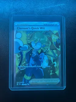 Pokemon TCG Trainer Clemont’s Quick Wit #229/191 Surging Sparks NM Full Art - Image 1