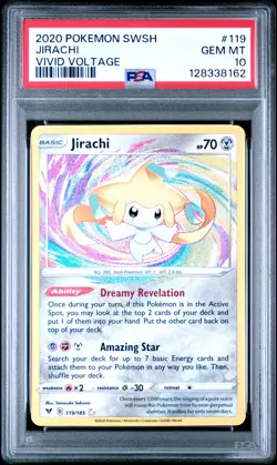 2020 POKEMON SWORD & SHIELD VIVID VOLTAGE #119 JIRACHI PSA 10 - Image 1
