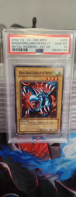 2002 YU-GI-OH! METAL RAIDERS MRD-002 WINGED DRAGON, GUARDIAN-1st Ed - PSA 10 - Image 1
