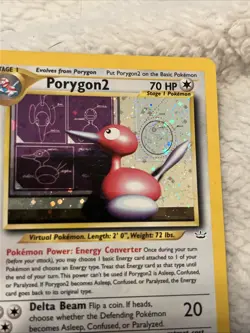 Pokemon TCG Porygon2 Neo Revelation Holo Rare Card MP 12/64 - Image 2
