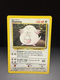 Pokemon TCG Chansey Base Set 3/102 Holo Rare 120 HP Basic English Card - Image 1