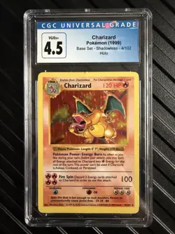 CGC 4.5 Charizard 1999 Base Set 4/102 Shadowless Holo Pokemon Card Graded PSA - Image 1