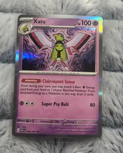 Pokemon TCG Xatu Scarlet & Violet Paldean Fates 026/091 Holo Rare Card NM - Image 2