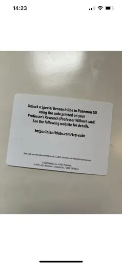 SEALED- Professor’s Research. Professor Willow. Promo & TCG card for Pokemon Go - Image 5