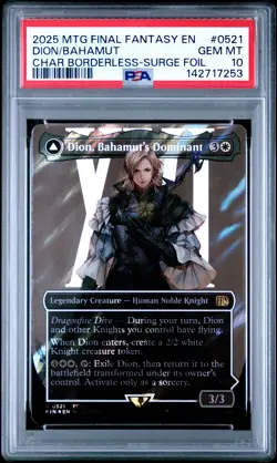 2025 MTG FINAL FANTASY BAHAMUT, WARDEN OF LIGHT/DION, BAHAMUT'S DOMINANT PSA 10 - Image 1