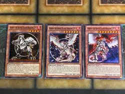 Yugioh Horus The Black Flame Dragon LV4 LV6 LV8 LCYW Common 1st Ed NM Set of 3 - Image 1