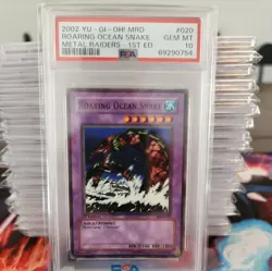 2002 YU-GI-OH! METAL RAIDERS MRD-020 ROARING OCEAN SNAKE-1st Ed- PSA 10 POP 19 - Image 1