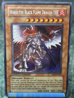 Yugioh Horus The Black Flame Dragon LV8 EEN-ENSE1 Limited Edition Secret Rare - Image 1