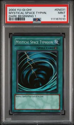2004 Yu-Gi-Oh! Mystical Space Typhoon Dark Beginning 1 DB1 Super Rare PSA 9 - Image 1